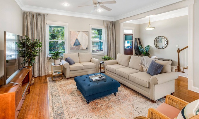 Dixon Park House | Charming Home on Quiet Street with Yard and Garage Parking by Lucky Savannah