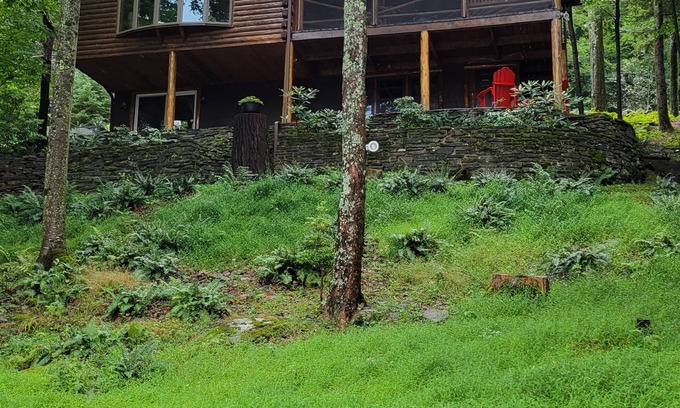 Greentown Cabin | Charming lakefront log cabin with private dock-for your boat & jet ski