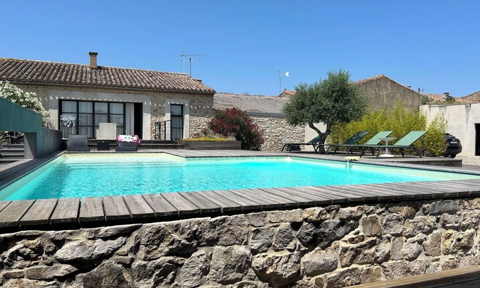 Ventenac-Cabardes House | Charming stone villa with swimming pool near Carcassonne. Pyrenees view