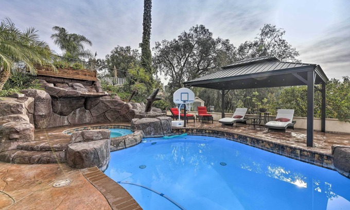 East Whittier House | Chic Whittier Oasis: Private Pool, Hot Tub & Grill