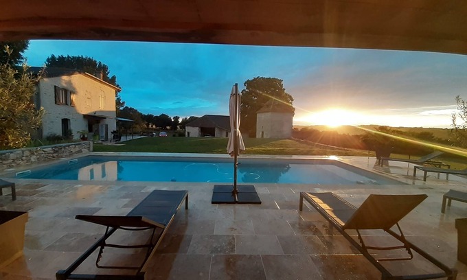 Saint-Amans-du-Pech House | Clos Saint Àmans - Maison de Campagne Avec Piscine