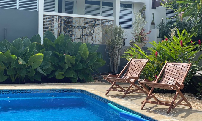 Florida House | Cool Vibe Island Home with a designer garden & new pool. A/C in bedrooms!