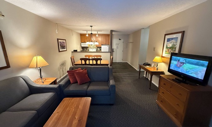 Whistler Village Condo | Cozy 2-BR Whistler Suite: Fireplace, Sauna, Hot Tub, Deck, & Sleeps 6