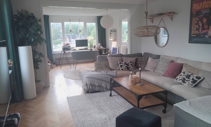 Halmstad Apartment | Cozy accommodation 600 meters from the center of Halmstad. View towards the water.