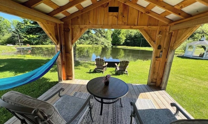 Davenport Cabin | Cozy “bed in a shed” cabin with WiFi and AC in charming East Meredith