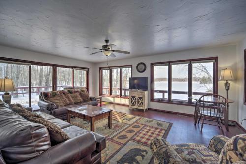 Danbury House | Danbury Cabin with Wraparound Porch on Lang Lake!
