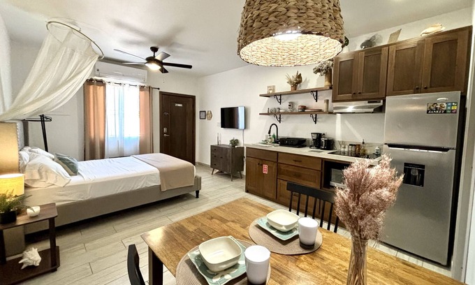 Belize City Apartment | Designer Chic Suite with Patio - Fully Stocked for Your Stay