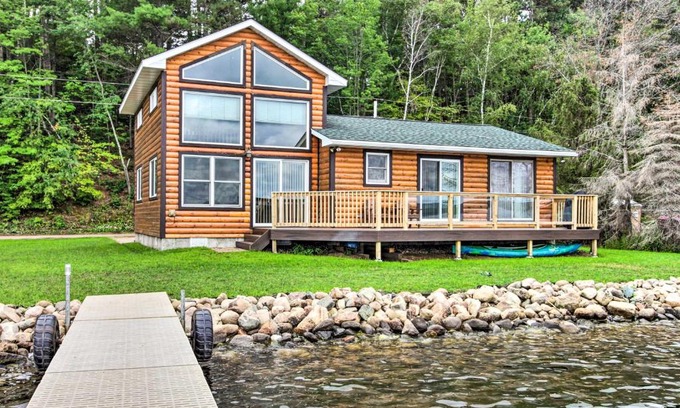 Motley House | Dock and Fire Pit Shamineau Lake Retreat!