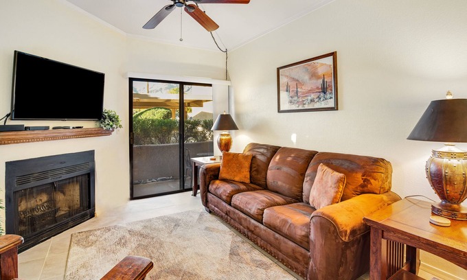 Skyline Bel Air Estates Condo | Dog-friendly, ground-floor condo with mountain view, fireplace, pool & hot tub