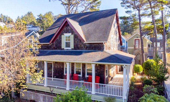 Nelscott House | Dog-friendly home near beach with private hot tub, pool, bikes, & EV charger