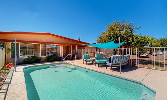 Maricopa County House | Dog-friendly home with private pool, yoga studio, fitness room & great patio