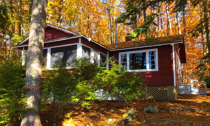 Moultonborough Cottage | Dog-friendly lakefront cottage - private dock, fireplace, canoe, kayaks & views
