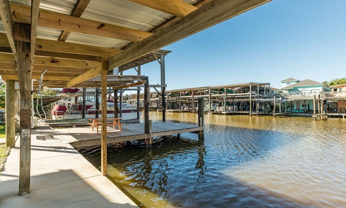 Freeport House | Dog-Friendly, waterfront home with private dock - minutes to Surfside Beach