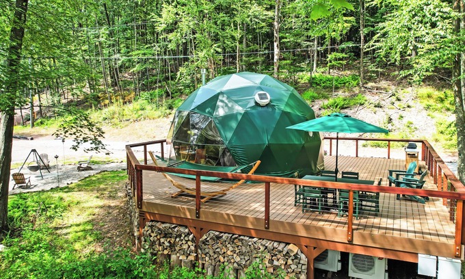 Swan Lake RV Rental | Domes at Catskills a lakefront glamping adventure for adults