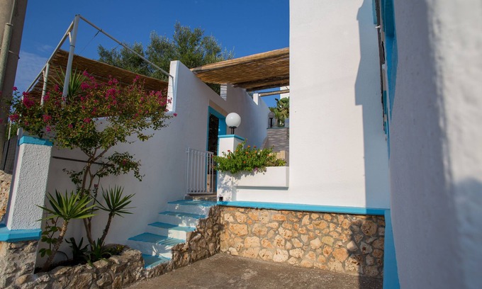Tiggiano House | Dwelling ideal for couple sea view surrounded by greenery with double terrace panora