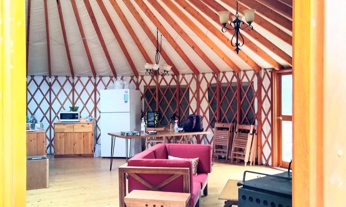 Ely Cabin | Eagle Yurt at Wilderness Wind, Ely, MN with 3 bedrooms and full kitchen