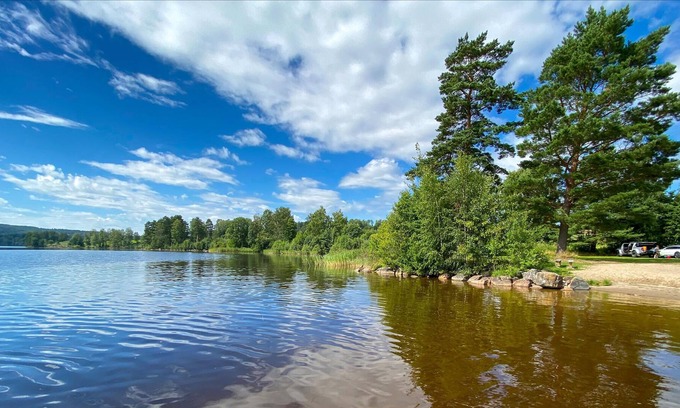 Amotfors Apartment | Enjoy a relaxing vacation in the apartment near a family-friendly beach.