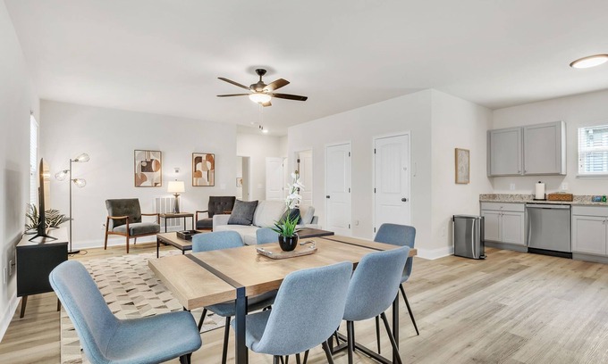 Greer House | Family & Pets Welcome: 2BR in DT Greer w/Fire Pit