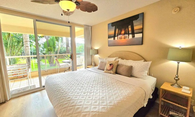 Kihei Condo | Family Retreat Resort Condo- Full Kitchen, AC, Laundry- Walk to Beach and Shops