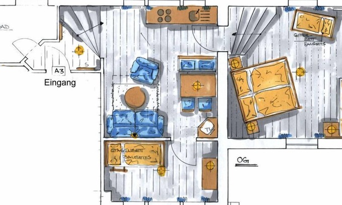 Berg Apartment | Ferienwohnung im 1. Stock mit 2 Schlafzimmern