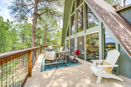 Kachina Village House | Flagstaff A-Frame Cabin with Deck and Lovely Views!