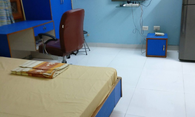 Gomti Nagar House | Fully Furnished 1BHK, Unit SA1 - room, lobby, kitchen, bathroom, Garden