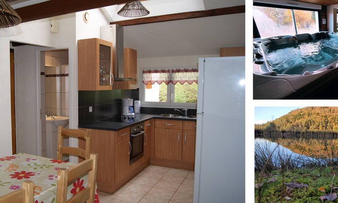 Dommartin-les-Remiremont Cottage | Gîte Elena with Spa Jacuzzi Sauna Fishing pond