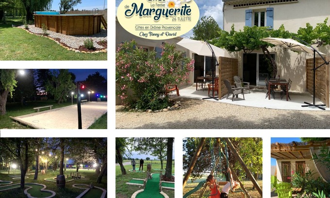 Tulette Cottage | Gîtes in the vineyards, park, swimming pool, playground, pétanque court, spa .
