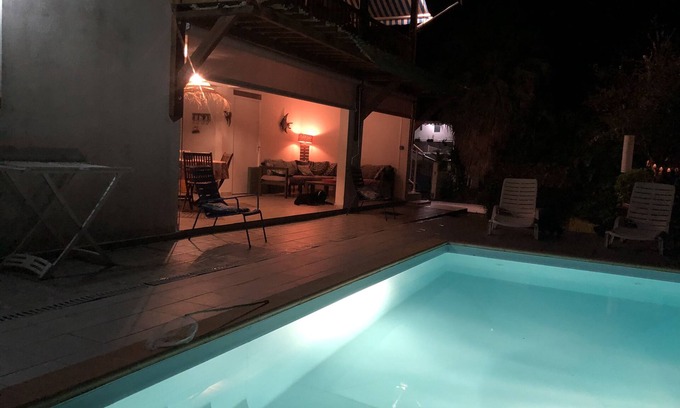 Sainte-Luce Villa | Garden apartment in villa with private pool