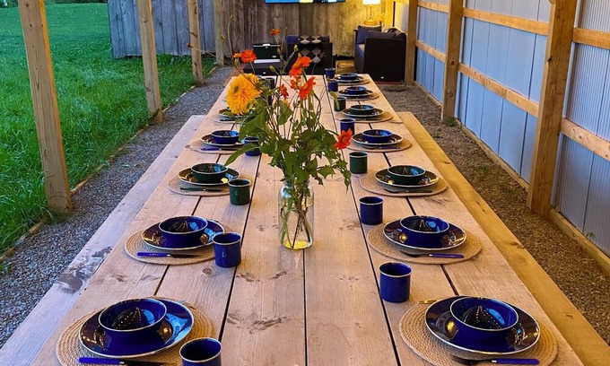 Hector House | Gather at Hector Meadows Ranch: 4 curated spaces with fire pits, games and swimming pond!