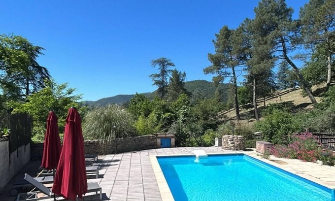 Gagnieres Apartment | Gîte Pigne de Pin 5 people with swimming pool in a former silkworm