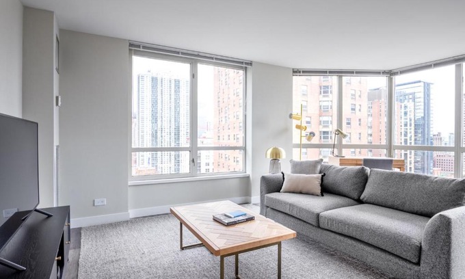 Rush and Division Apartment | Gold Coast 2BR w Gym Lounge Pool nr Mag Mile CHI-231