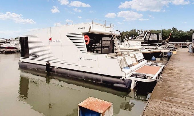 Neuruppin Boat Rental | Gorgeous ship in Neuruppin with sauna