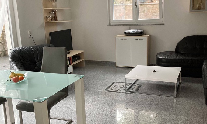 Grißheim Apartment | Haus-Meta, bright basement apartment with patio and terrace, child-friendly