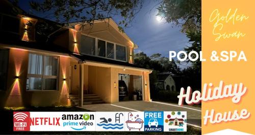 Marsfield House | Heated toilet seat - Air Conditioning- Hot Tub Spa - Dryer - Electrical BBQ Grill - Pool - Arcade Games at Golden Swan Holiday House