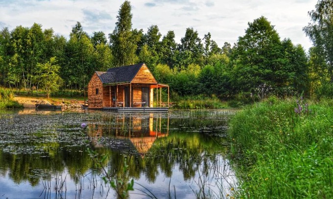 Kolczyglowy Apartment | heather hut, off-grid cottage on a pond+2 ha