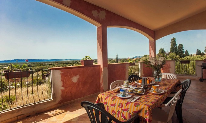 Masainas House | Holiday Home "Elena" with Sea View, Air Conditioning & Terrace
