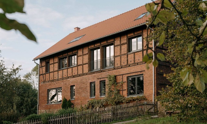 Hirschfeld House | Holiday Home 'Stall Und Sterne' with Mountain View, Shared Terrace and Wi-Fi