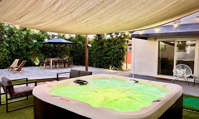 East Los Angeles House | Home with Guest House : Parking : Hot Tub : Pet-friendly : EV Charger : King Bed