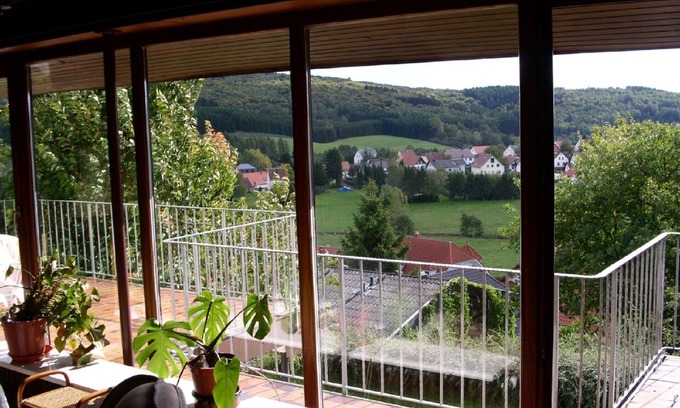 Nohfelden Apartment | House Luise on Bostalsee, apartment 1: panoramic view and large balcony