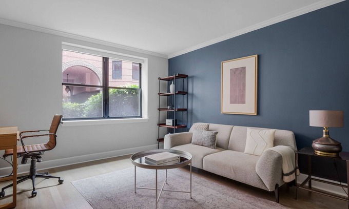 Prudential - St. Botolph Apartment | Ideal Back Bay 1BR w/Rooftop & Gym, nr Shopping & Dining, by Blueground