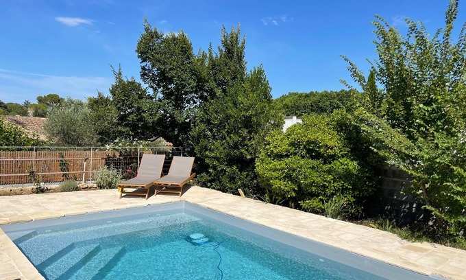 Restinclieres Apartment | Independent studio - Terrace and swimming pool (in summer)