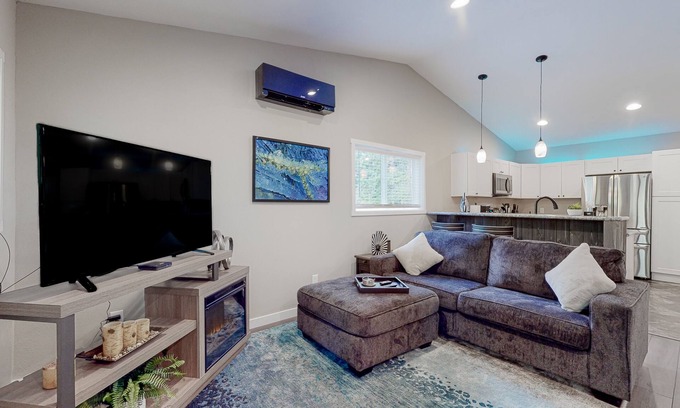 Mason County House | Inviting riverfront home with full kitchen, firepit, W/D, & dog-friendly