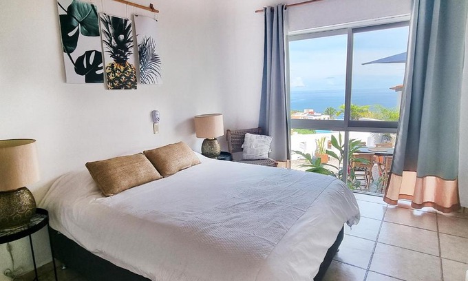 Los Ayala House | King Bed Suite in Private Hilltop Home Pool AC and Ocean Views