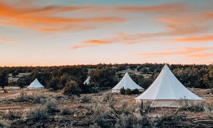 Valle House | King Tent w/Shared Bathroom - Find us among the juniper trees and the open sky.
