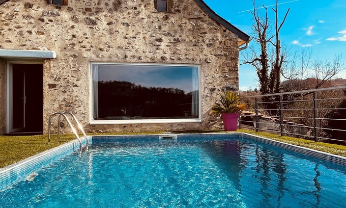 Lourdes - Tarbes House | La Grange des Pyrénées with heated pool and jacuzzi
