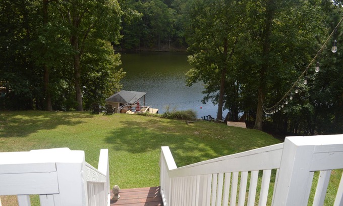 Camden House | Lake Wateree Lakefront 3BR 3BA Home with Dock and Toys in PEACEFUL Cove