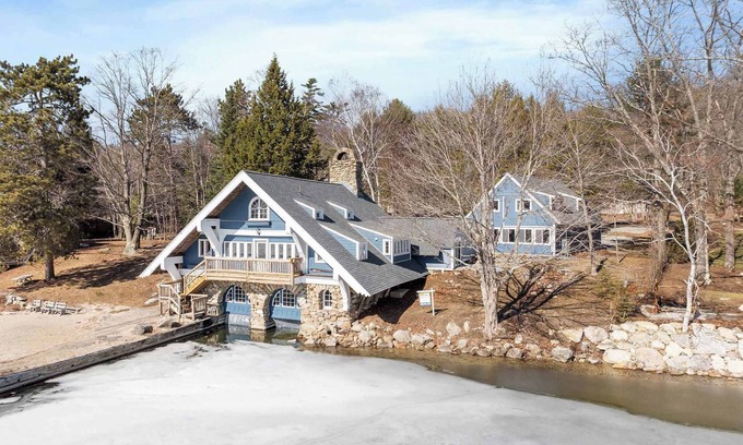 Moultonborough House | Lakefront Kona Boathouse with Dock & Fire Pit