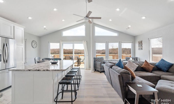 Beaver Shores House | Lakeview Oasis has a panoramic lake view from the deck perfect for any getaway!