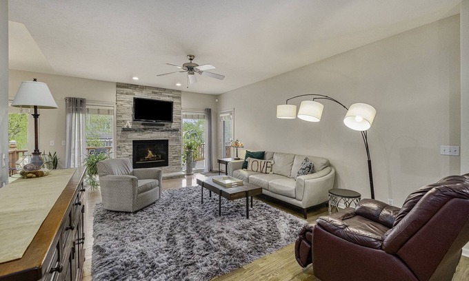 Omaha House | Large Cozy Retreat in West Omaha, Family Friendly with Game Rec Room!